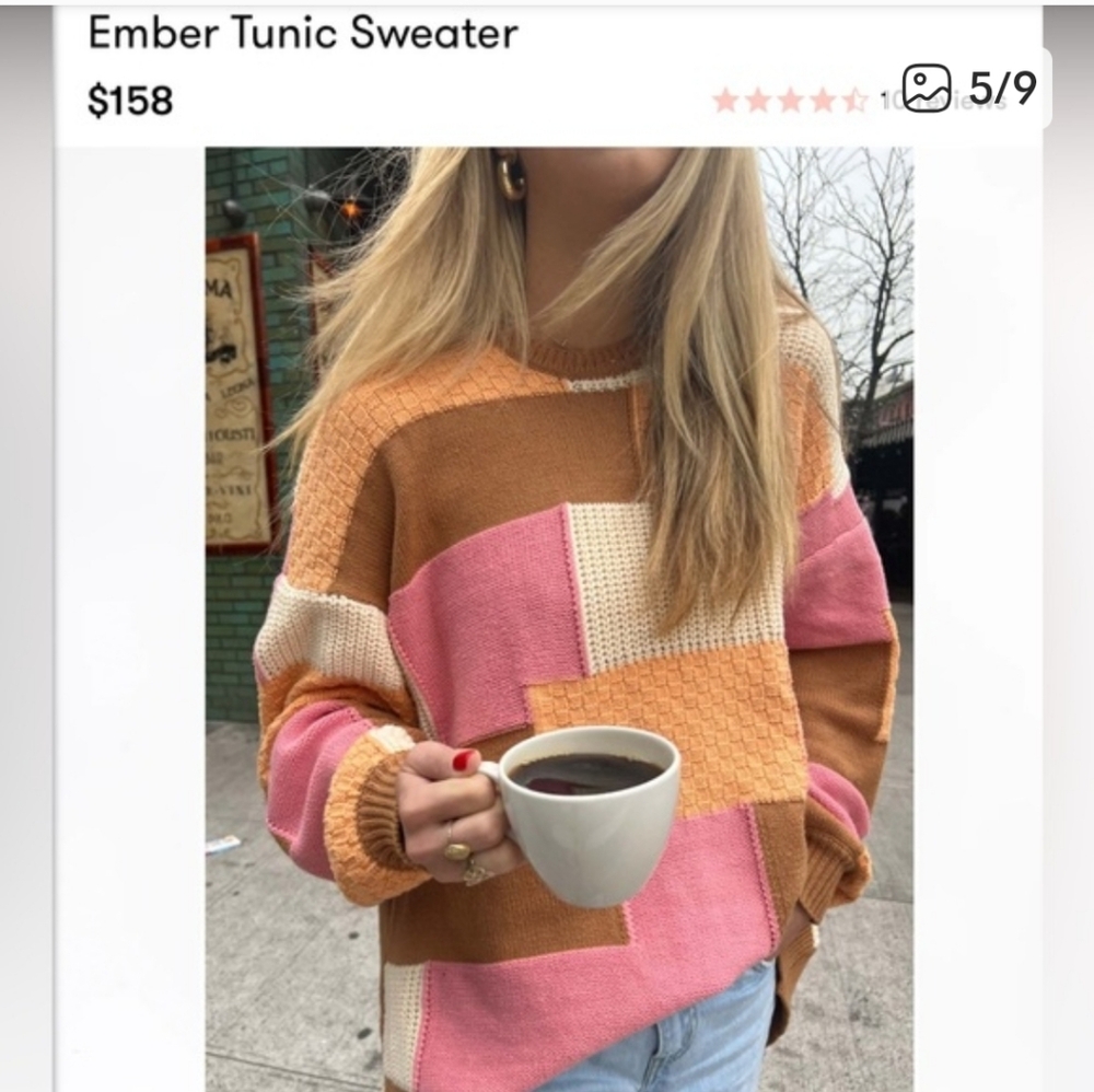 Show Me Your MuMu Enber Tunic Brown and Cream Knit Sweater - Picture 4 of 10